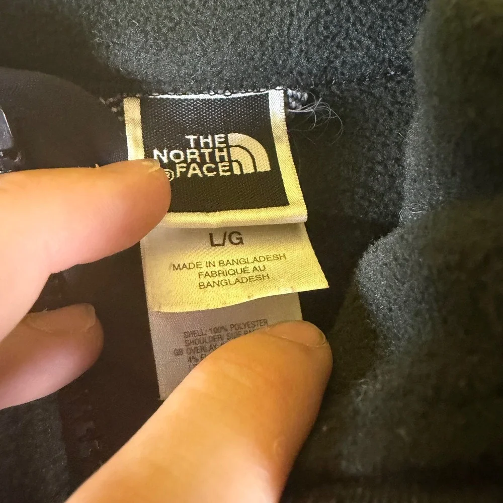 The North‎ Face Denali Fleece Full Zip Jacket Mens Large Dark Green Black 6203